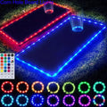 QIULIGHT 2set RGB LED Cornhole Light Kits - 16 Multicolor Remote control