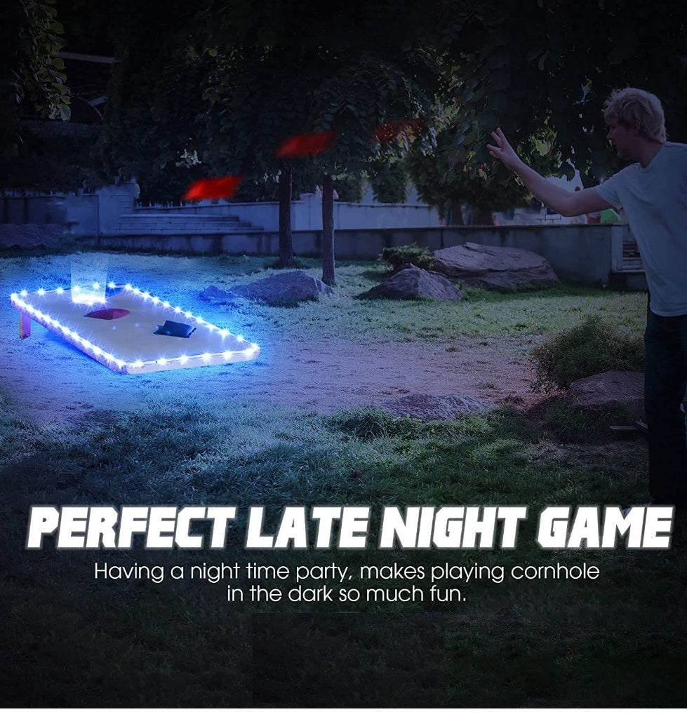 QIULIGHT 2set RGB LED Cornhole Light Kits - 16 Multicolor Remote control